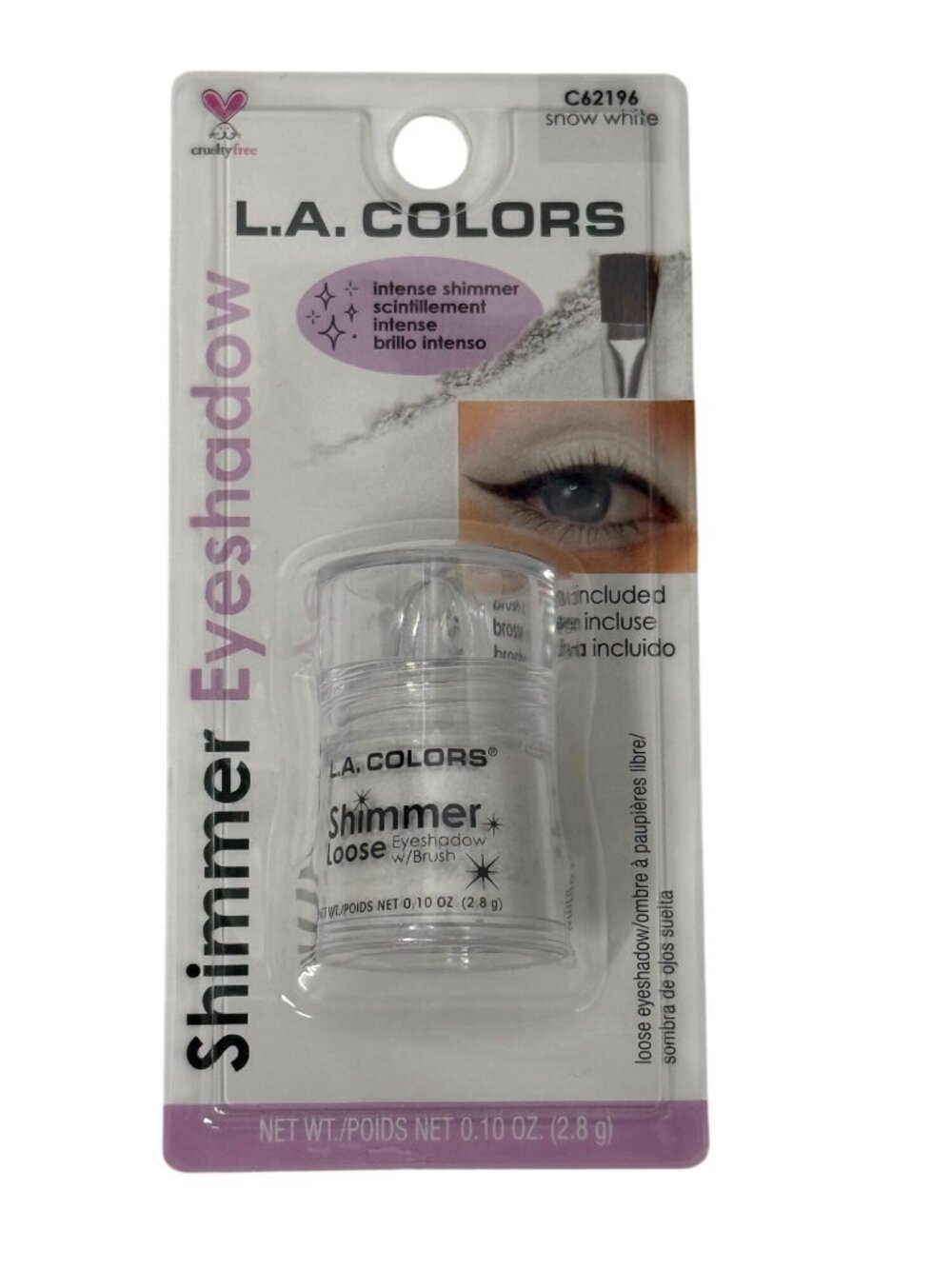 LA Colors Shimmer Loose Eyeshadow Snow White C62196 New